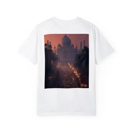 Taj Mahal Agra Busy Street Dusk Scene