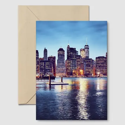 Manhattan Skyline Across East River Dusk