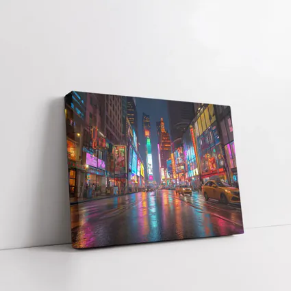 Times Square New York City Rainy Night