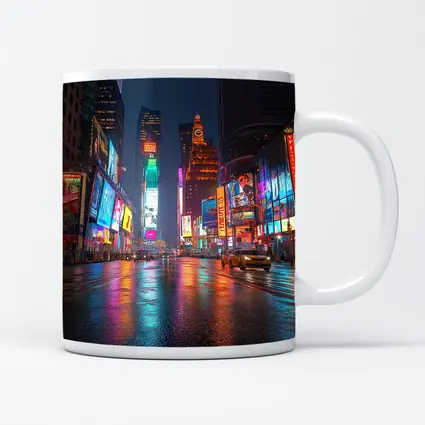 Times Square New York City Rainy Night