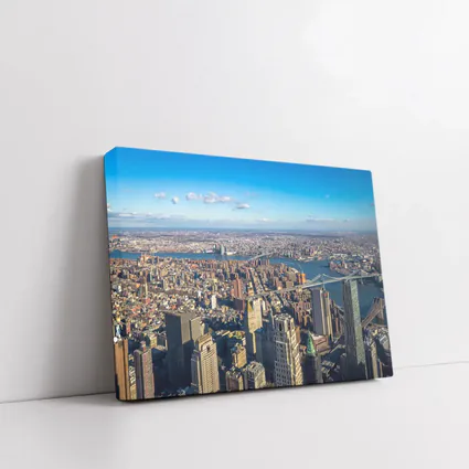 New York City Aerial Skyline Brooklyn Bridge View