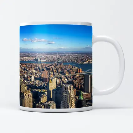 New York City Aerial Skyline Brooklyn Bridge View