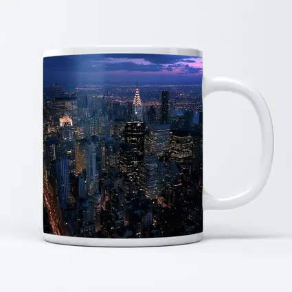 New York City Skyline At Dusk Aerial