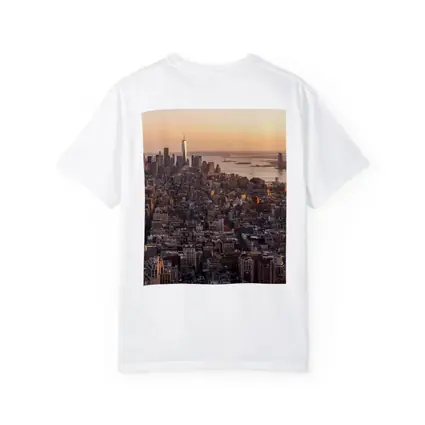 New York City Skyline Golden Sunset Aerial View