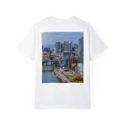 Osaka Skyline Cherry Blossoms River View