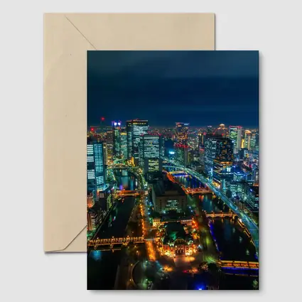 Osaka Japan City Skyline At Night