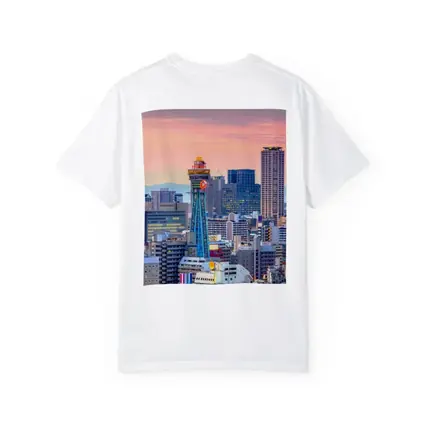Osaka Japan Skyline at Pink Sunset