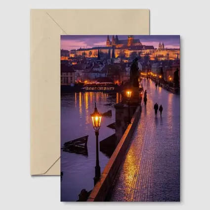Charles Bridge Prague Castle Night Lights