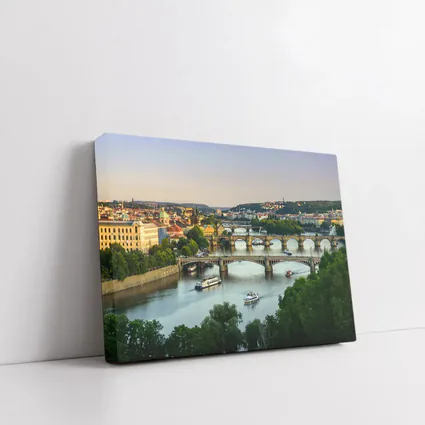 Prague Bridges Over Vltava River Skyline