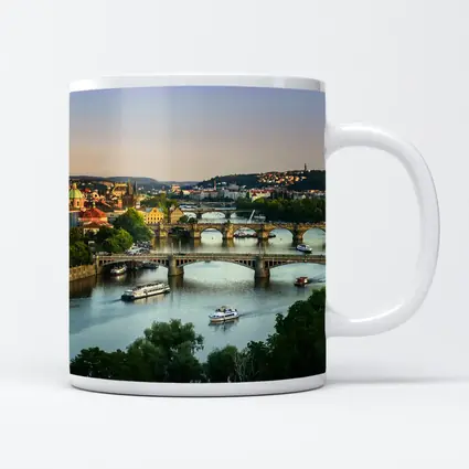 Prague Bridges Over Vltava River Skyline
