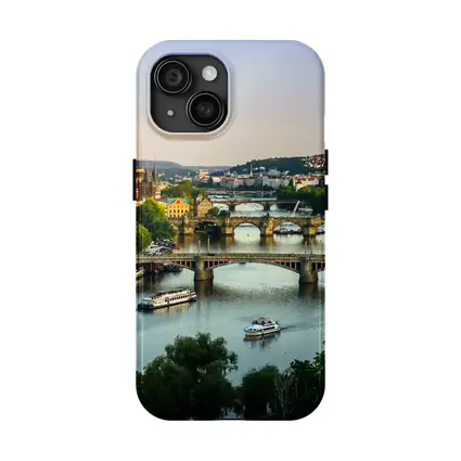 Prague Bridges Over Vltava River Skyline