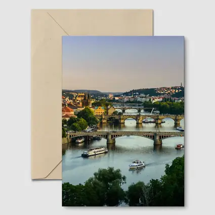 Prague Bridges Over Vltava River Skyline
