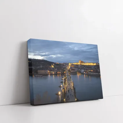 Charles Bridge Prague Castle Dusk River View
