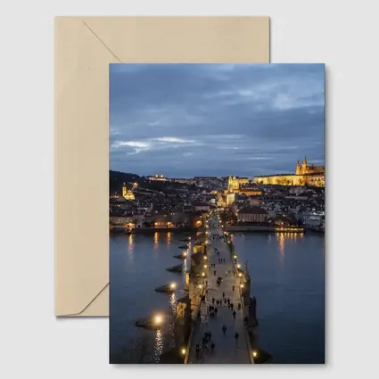 Charles Bridge Prague Castle Dusk River View