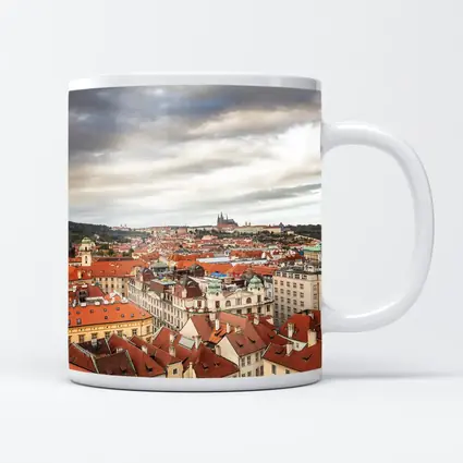 Prague Old Town Red Rooftops Skyline View