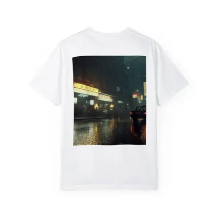 Rainy Asian City Street Neon Night