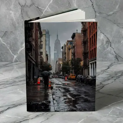 Rainy New York City Street Empire State