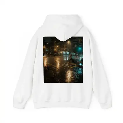 Rainy City Street Corner At Night