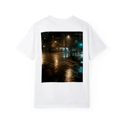 Rainy City Street Corner At Night