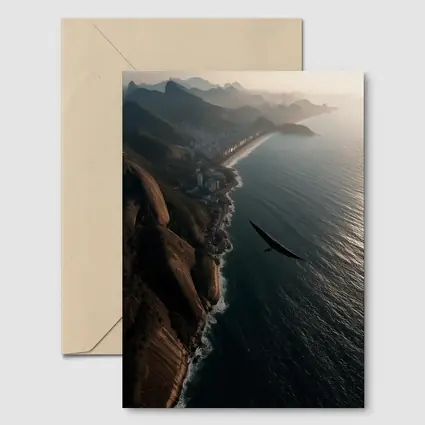Eagle Soaring Over Rio De Janeiro Coast