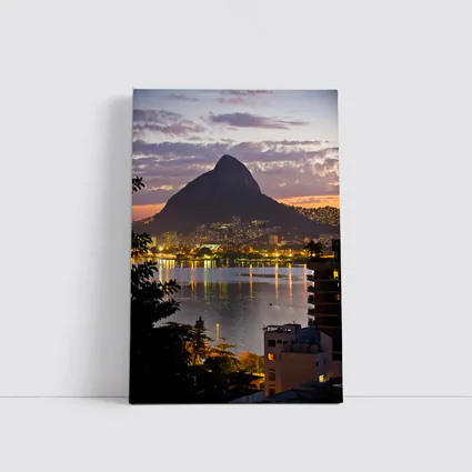 Rio de Janeiro Lagoon Sunset Mountain City