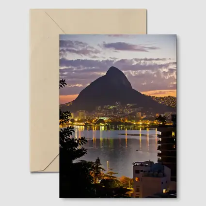 Rio de Janeiro Lagoon Sunset Mountain City