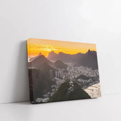 Rio de Janeiro Sunset Golden Sky Cityscape