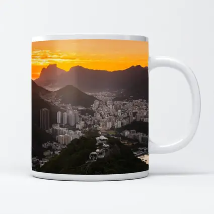 Rio de Janeiro Sunset Golden Sky Cityscape