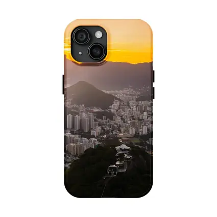 Rio de Janeiro Sunset Golden Sky Cityscape