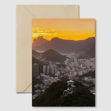 Rio de Janeiro Sunset Golden Sky Cityscape
