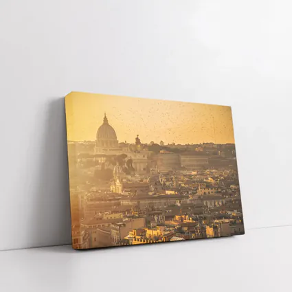 Rome Skyline Golden Sunset St Peters Basilica