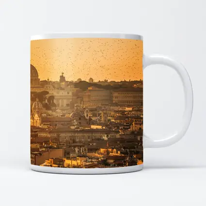 Rome Skyline Golden Sunset St Peters Basilica