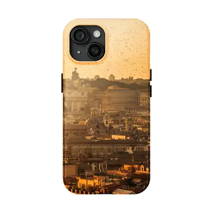 Rome Skyline Golden Sunset St Peters Basilica