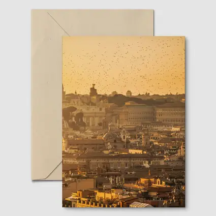Rome Skyline Golden Sunset St Peters Basilica
