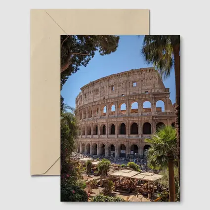 Rome Colosseum Ancient Landmark Sunny Day