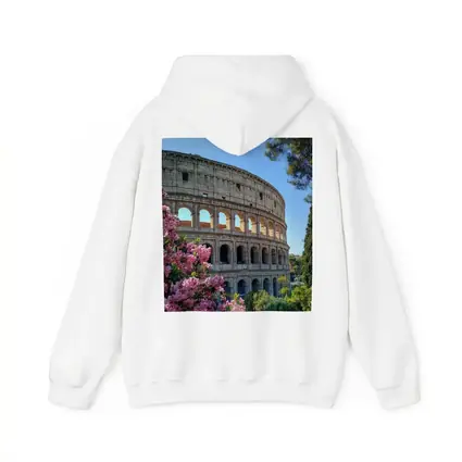 Rome Colosseum Pink Flowers Blue Sky