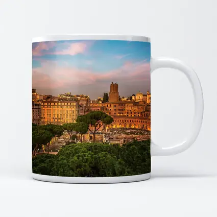 Rome Italy Skyline at Golden Sunset