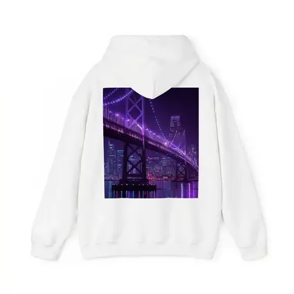 Bay Bridge Purple Night Lights City Skyline