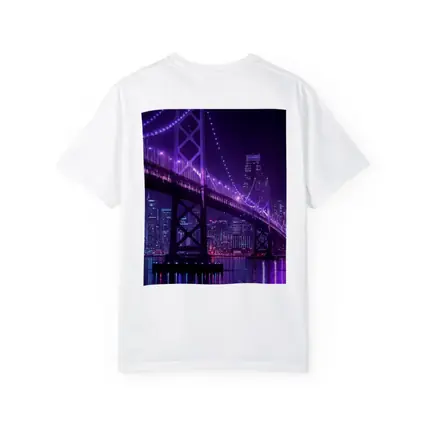 Bay Bridge Purple Night Lights City Skyline