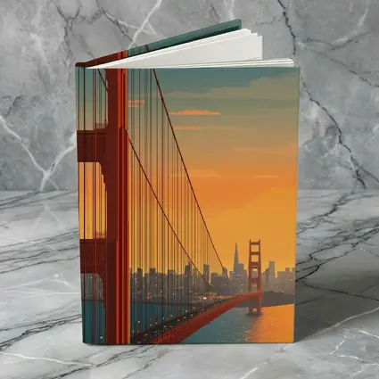 Golden Gate Bridge San Francisco Sunset Illustration
