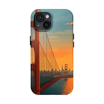 Golden Gate Bridge San Francisco Sunset Illustration