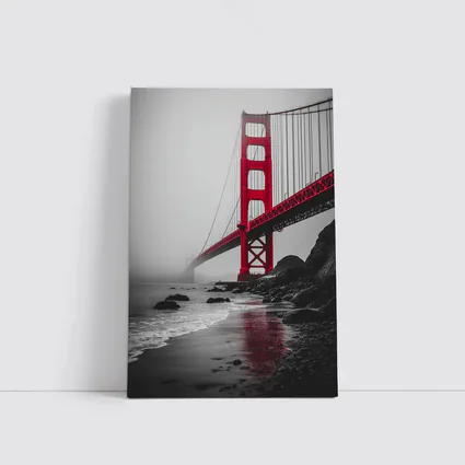 Golden Gate Bridge Red Foggy San Francisco