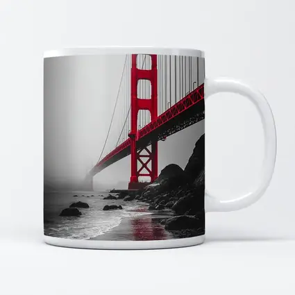 Golden Gate Bridge Red Foggy San Francisco