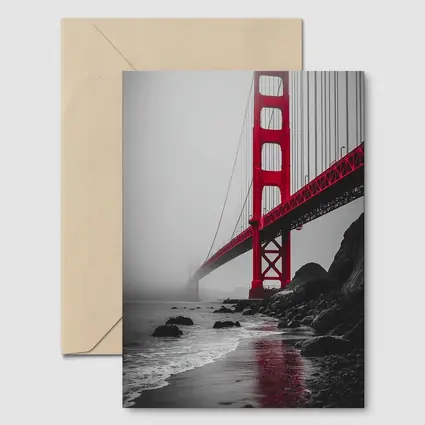 Golden Gate Bridge Red Foggy San Francisco