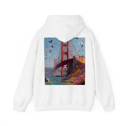 Golden Gate Bridge Flowers Butterflies Blue Sky