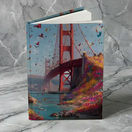 Golden Gate Bridge Flowers Butterflies Blue Sky