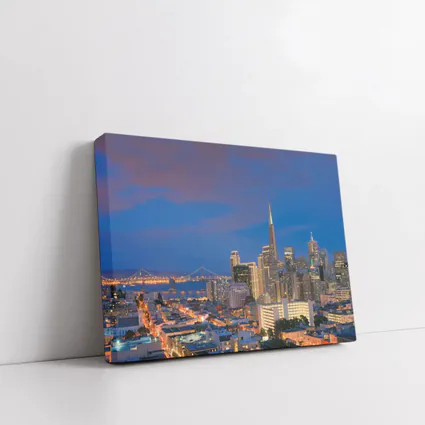 San Francisco Skyline At Blue Hour Dusk
