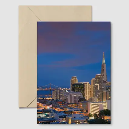 San Francisco Skyline At Blue Hour Dusk