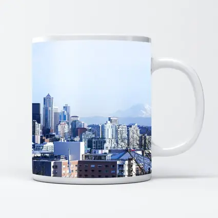 Seattle Skyline Space Needle Mount Rainier