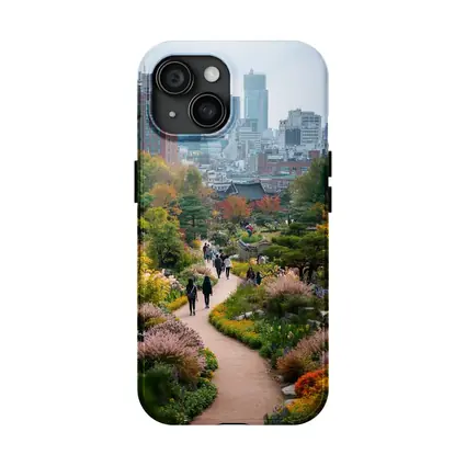 Seoul Garden Path with City Skyline